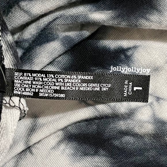 SET: Torrid Dream Fleece Tie Dye Black & White Sleep Sweatshirt/Legging 1X - Picture 12 of 14